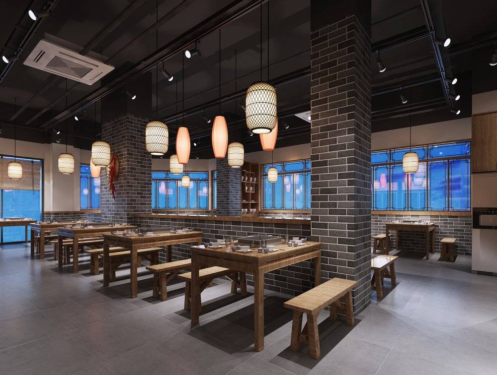 小火鍋店裝修效果圖，火鍋店裝修效果圖