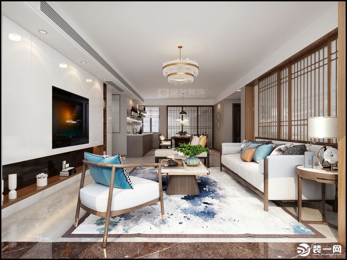 《【摩登4平臺(tái)app登錄】桂林星藝裝飾120㎡中式禪意風(fēng)格住宅 仿木瓷磚效果一絕！》