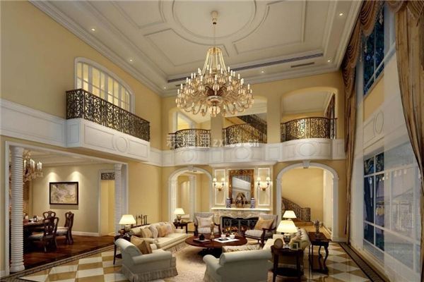 別墅客廳吊燈效果圖