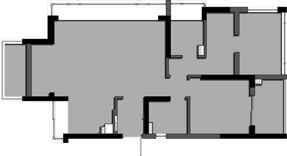 合租房！70㎡兩室一廳整裝案例！年輕人住在一起就是“老友記”
