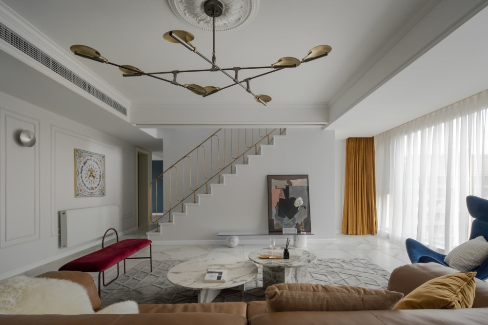 客廳窗簾裝修效果圖城市蒙德里安，律動三居室，做生其他客廳設(shè)計圖片賞析