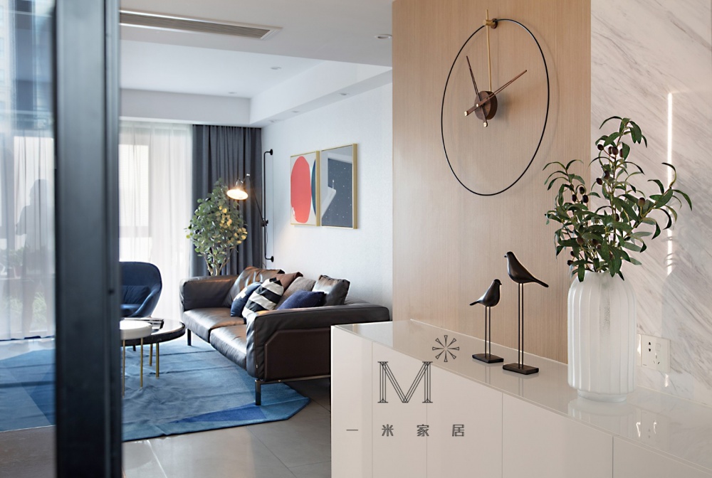 玄關(guān)窗簾裝修效果圖【一米家居】生活細(xì)碎，星空成詩現(xiàn)代簡約玄關(guān)設(shè)計圖片賞析