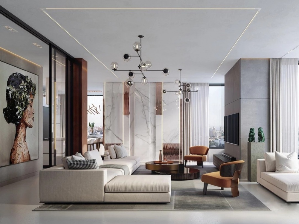 客廳沙發(fā)裝修效果圖意式極簡，簡約而不簡單現(xiàn)代簡約客廳設(shè)計(jì)圖片賞析