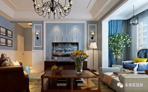 現(xiàn)代美式風(fēng)格裝修效果圖，開(kāi)放式廚房加臥室大飄窗，真羨慕！