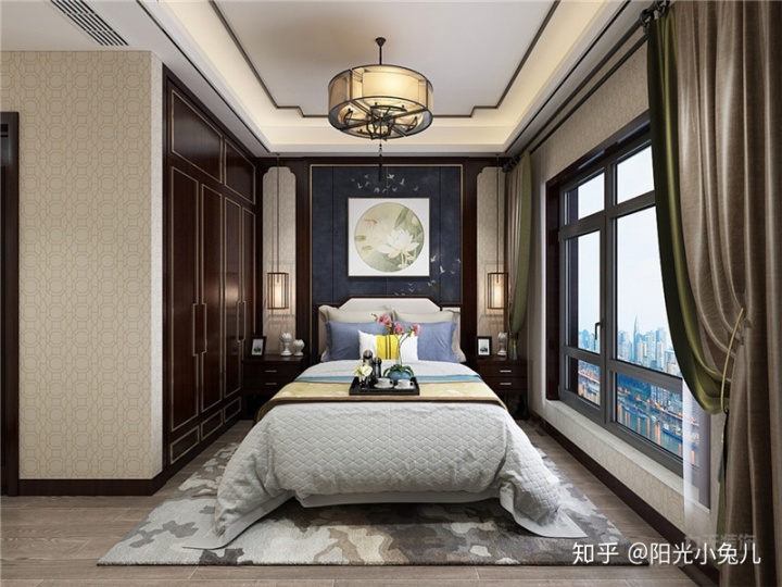 三室2衛(wèi)裝修，135平新中式裝修效果圖，太高雅的現(xiàn)代中式家裝