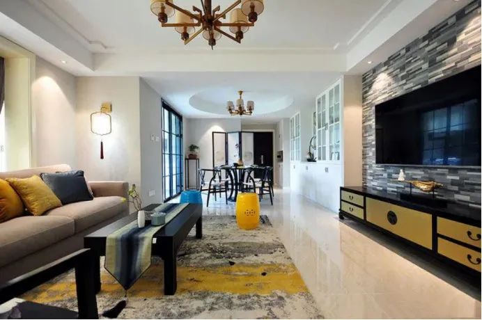 120平的三居室裝修，新中式裝修效果圖，獨特的東方韻味之美